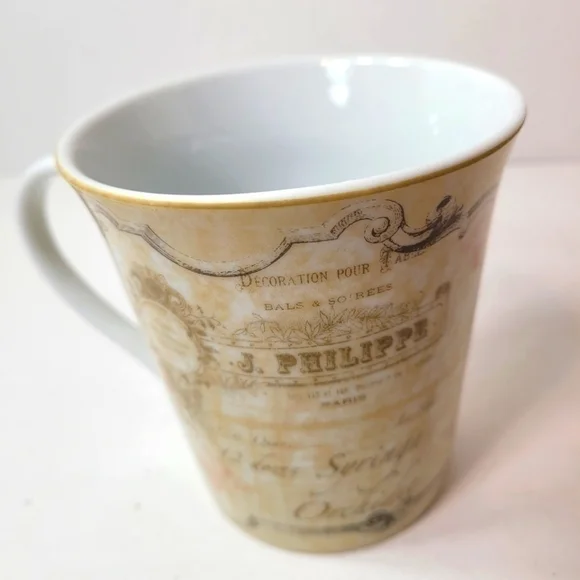 Deauville by Ambiance Floral Ceramic Beverage Cup 12oz - Picture 2 of 7